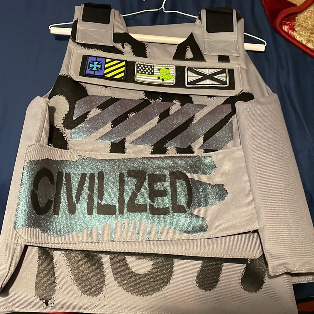 Mens gray civilized bulletproof vests